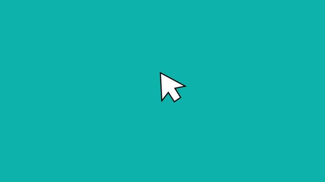 Mouse pointer cursor click press animation. mouse cursor arrow icon for digital interface.. 4K video