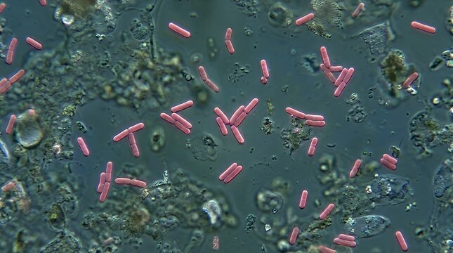 Scientific microscopic view of rod shaped Gram negative bacteria causing gastrointestinal infection background bacteria microscopic view shigellosis infection medical science biology microbiology