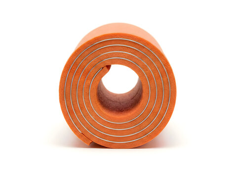 rolled orange flexible emergency splint tool isolated on transparent background
