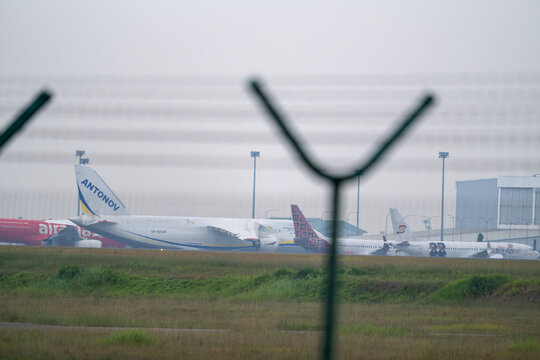 Antonov cargo aircraft parked near AirAsia aircraft at KLIA on August 18, 2026 in Sepang, Malaysia