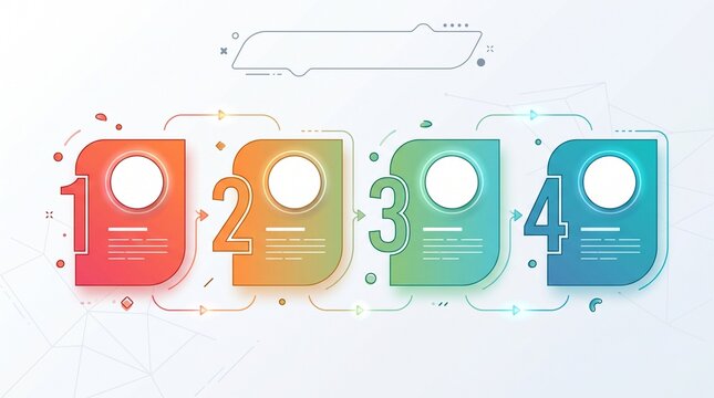 Four step business infographic template. Modern process flow chart with numbered icons.