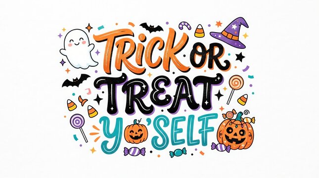 Trick or treat halloween celebration vector illustration