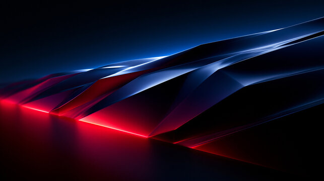Futuristic Abstract Geometric Background with Glowing Neon Light