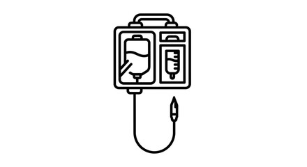 Obraz premium Infusion pump icon, medical equipment, intravenous therapy, healthcare, hospital, clinic, medicine
