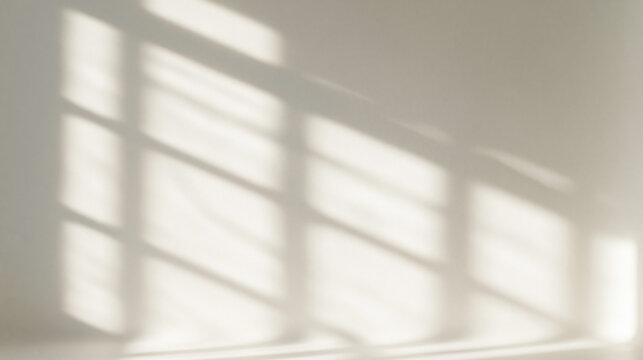 Sunlight and Window Shadow Overlay on White Wall