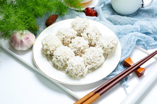 Glutinous rice meatballs traditional chinese food