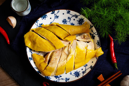 Cantonese poached white cut chicken asian cuisine