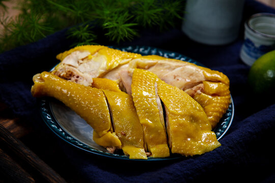 Cantonese poached white cut chicken asian cuisine