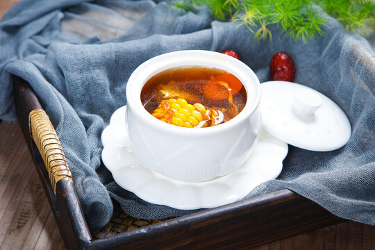 Corn vegetable bone soup healthy chinese stew
