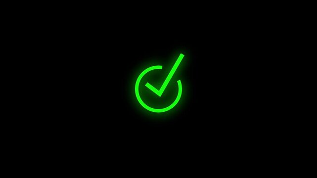 Animated reveal of a white check mark icon in a green circle. Isolated on a white background. ck check mark, successfully done, approved sign, tick icon