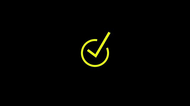 Animated reveal of a white check mark icon in a green circle. Isolated on a white background. 4k check mark, successfully done, approved sign, tick icon