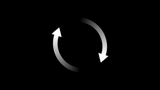 Circle arrow refresh and reload icon animation with progress loading bar