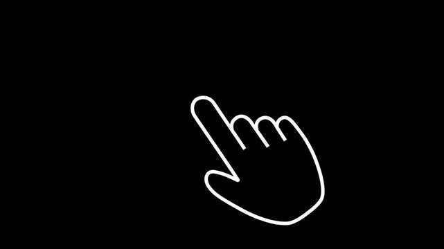 Finger touch gesture animation. computer hand icon