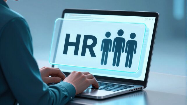 Human Resources Management Concept with Digital HR Interface