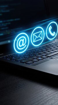 Contact symbols in the laptop keyboard.