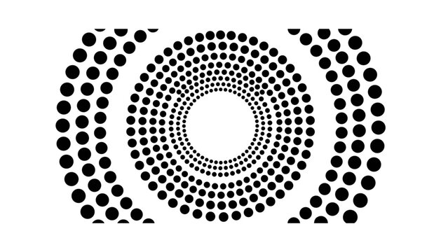 Halftone circle dotted pattern vector background abstract dotted concentric rings halftone graphic element isolated on white