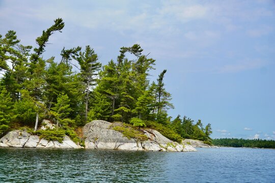 Rocks and Trees -Boating on Georgian Bay Ontario Canada