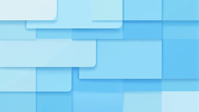 Abstract Blue Geometric Background with Layered Rectangles and Shadows