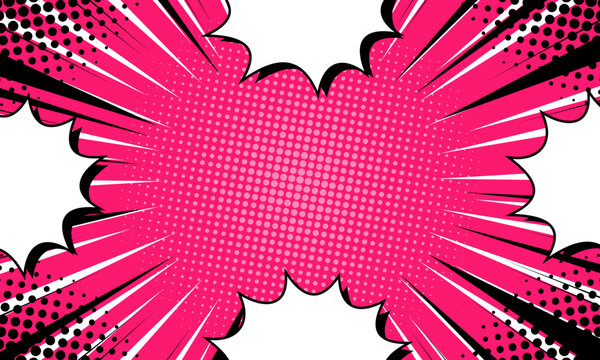 Flat comic style background isolated on pink