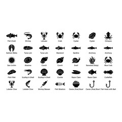 Obraz premium Seafood Species Guide Icon