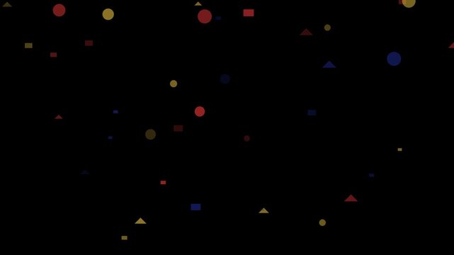 Minimalist Motion Graphics Featuring Floating Geometric Shapes Over A Deep Black Backdrop