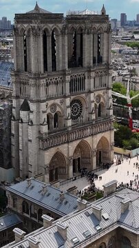 Notre Dame Church In Paris France Island France. Stunning Baroque Church Contrasts With The Landscape . Downtown Cityscape. Cities Of The World. Paris France Island.