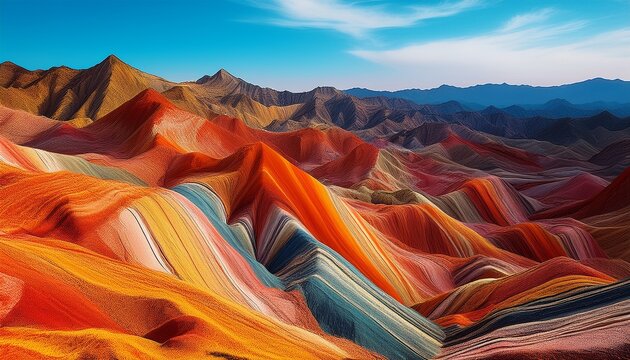 colorful danxia landform abstract color band mountains