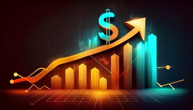 financial growth chart with dollar sign and upward arrow