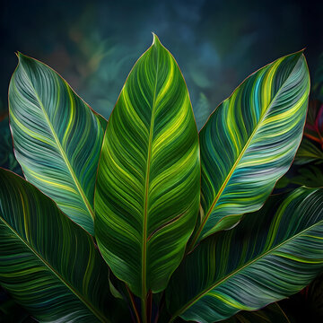 Tropical foliage and lush green leaves, nature and biodiversity, vibrant plant patterns and exotic botanical garden background