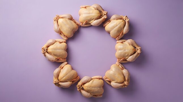 border frame of chickens positioned around