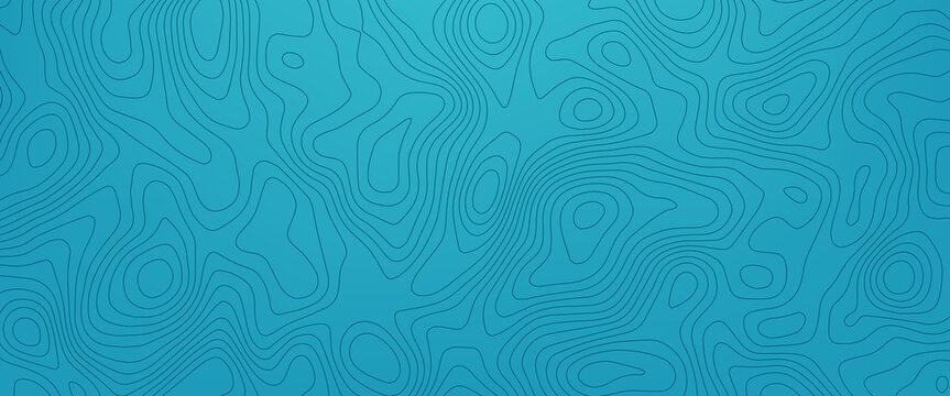 blue topographic map of the sea with a gradient of dark blue lines