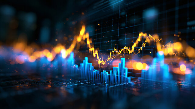 Financial Stock Market Chart and Analytics Data Visualization