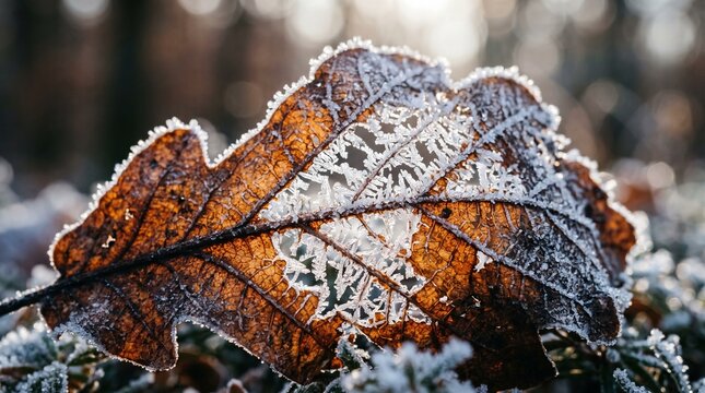 Wintry butterfly featuring autumn leaves