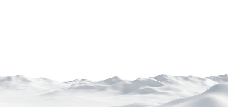 Snowdrift in the winter on transparent background 3D render
