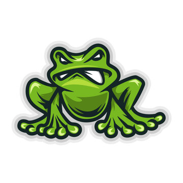 angry frog toad cartoon mascot logo