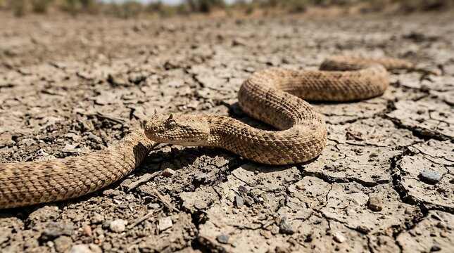 Desert tortoise resting on arid ground.