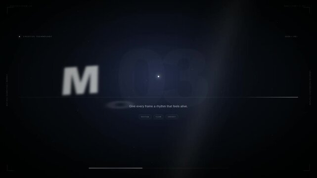Kinetic Typography Motion Graphic Animation - Modern Tech Title Intro Sequence with HUD UI Overlay and Bold Minimalist Text Transitions