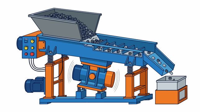 Industrial Vibrating Feeder Machine for Stone Mineral Processing Equipment and Sorting Material Illustration