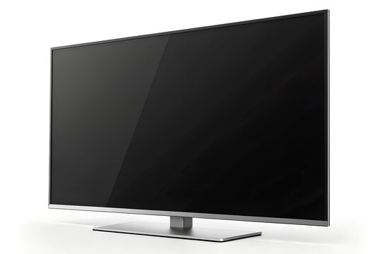 Modern flat screen smart television display monitor mockup png isolated on transparent background electronics.