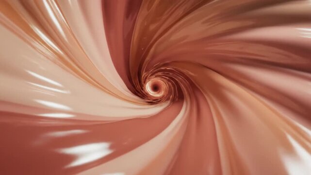 Liquid Foundation Makeup Swirling in a Smooth Spiral Vortex Pattern