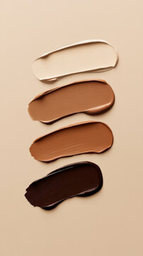 Foundation Swatches in Various Skin Tones