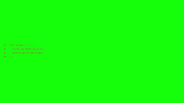 Computer code written in c language displayed on a bright neon green screen background 4K Motion Video