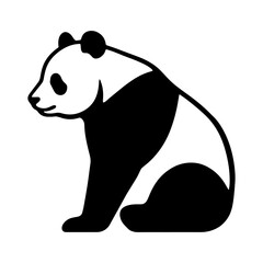 Silhouette of a giant panda sitting © ZamStock