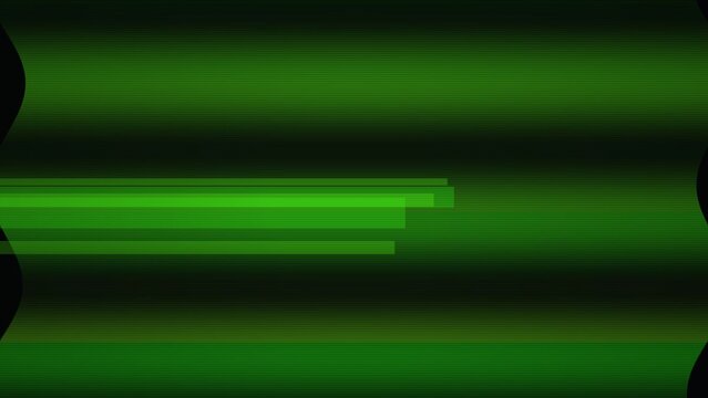 Abstract green digital glitch background with horizontal scan lines and datamoshing effect.