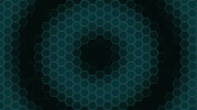 Abstract dark blue hexagon pattern background with geometric honeycomb shapes 4K Motion Video