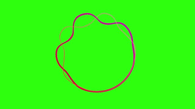 Abstract fluid circle gradient line wave logo loader animation loop on green screen chroma key