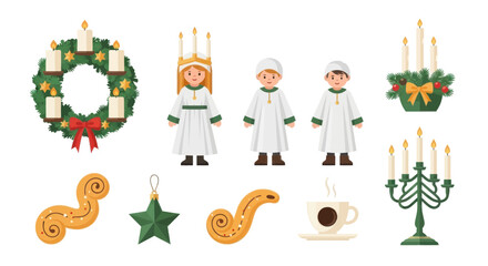 Fototapeta premium Set of christmas elements
