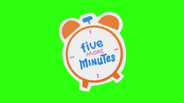 Five More Minutes Alarm Clock Animation on Green Screen