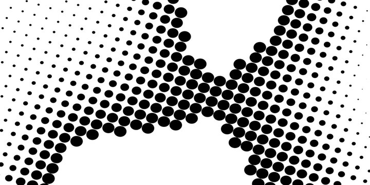 Dotted halftone gradient texture. Vanishing polka dot background. Repeating dots gradation pattern background. Black fading comic pop art overlay backdrop. Raster effect wallpaper. Eps10