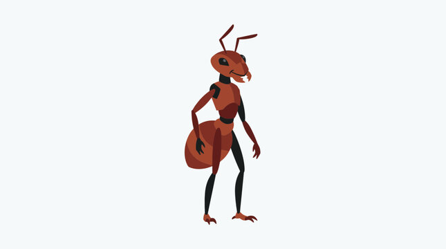 Ant mascot character stands upright in a full body vector illustration.